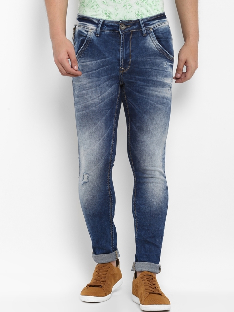 

Mufti Men Blue Slim Fit Mid-Rise Low Distress Stretchable Jeans