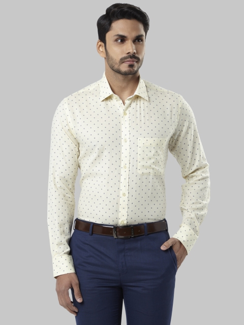 

Raymond Men Yellow Slim Fit Printed Formal Shirt