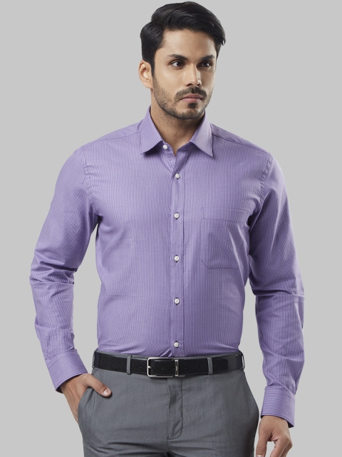 

Raymond Men Lavender Regular Fit Striped Formal Shirt