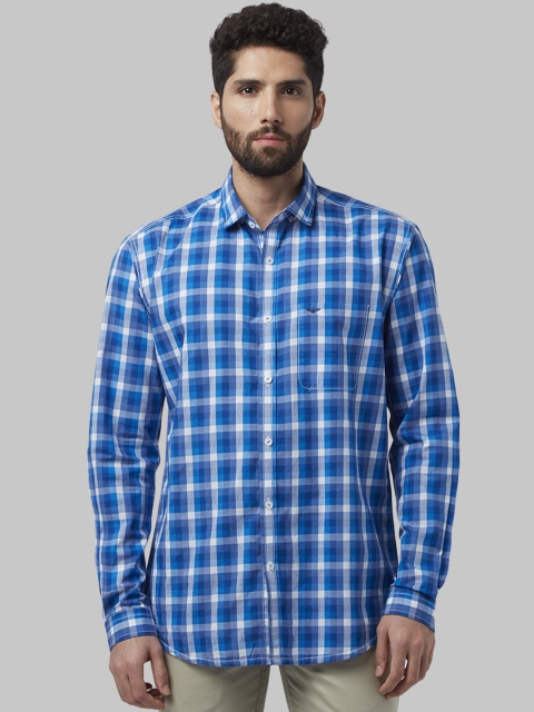 

Park Avenue Men Blue & White Slim Fit Checked Casual Shirt