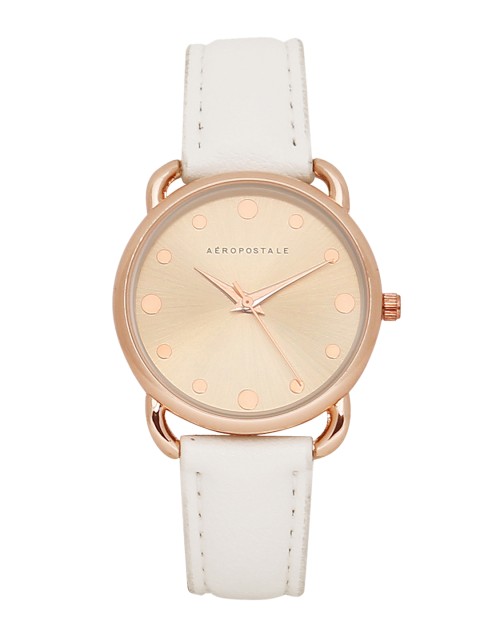 

Aeropostale Women Gold-Toned & White Analogue Watch AE0233100