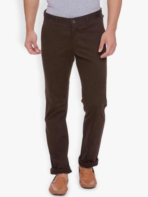

Basics Men Brown Slim Fit Solid Regular Trousers