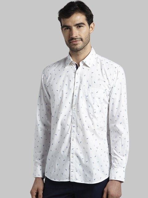 

Parx Men White Slim Fit Printed Casual Shirt