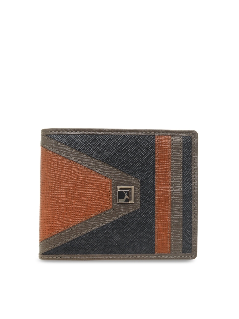 

Da Milano Men Brown & Black Colourblocked Two Fold Wallet