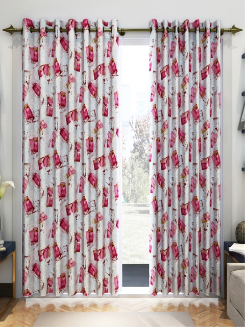 

Divine Casa Blue & Off-White Set of 2 Door Curtains