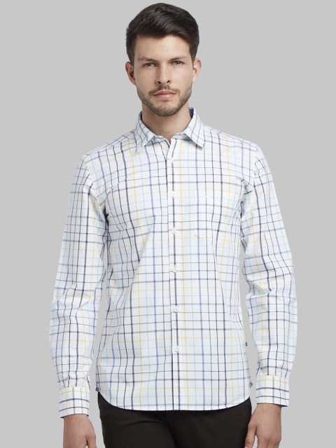 

Parx Men White Slim Fit Checked Casual Shirt
