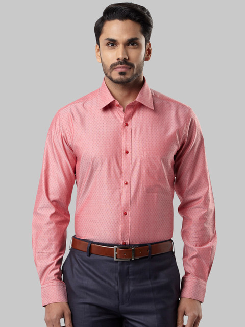 

Raymond Men Red Regular Fit Self Design Formal Shirt