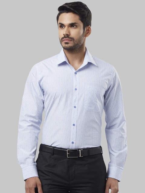 

Raymond Men Blue Regular Fit Striped Formal Shirt