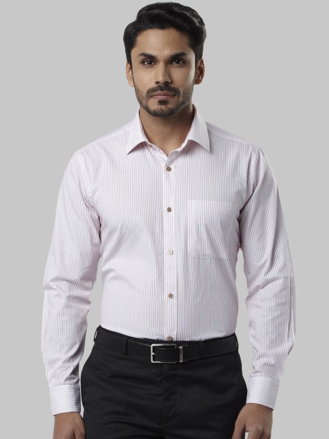 

Raymond Men White & Red Regular Fit Striped Formal Shirt