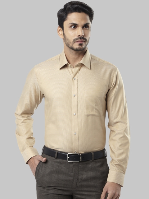 

Raymond Men Beige Regular Fit Self Design Formal Shirt