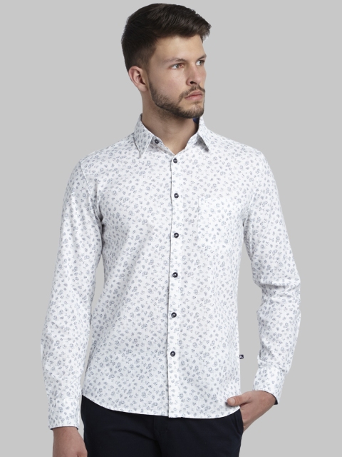 

Parx Men White & Black Slim Fit Printed Casual Shirt