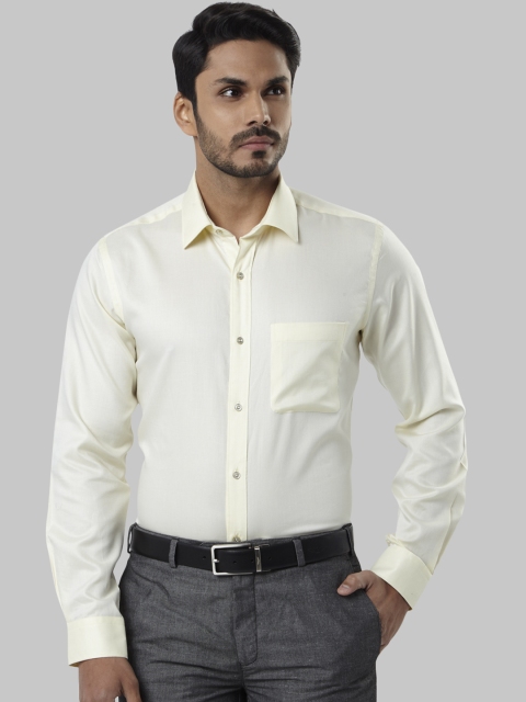 Raymond Men Yellow Regular Fit Solid Formal Shirt