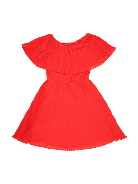 

POPPERS by Pantaloons Girls Red Solid Fit and Flare Dress