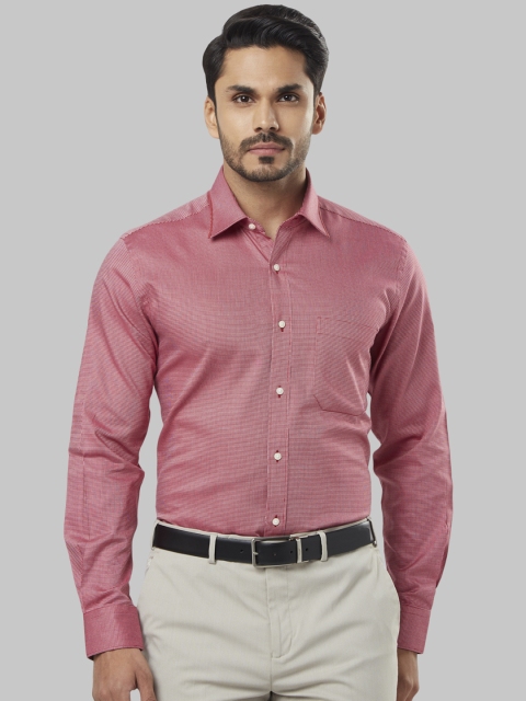 

Raymond Men Red Regular Fit Self Design Formal Shirt