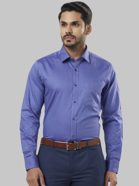 

Raymond Men Blue Regular Fit Checked Formal Shirt