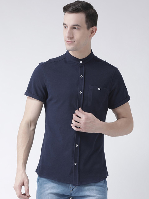 

Club York Men Navy Blue Slim Fit Solid Casual Shirt