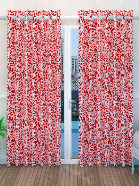 

Divine Casa Red & Off-White Set of 2 Door Curtains