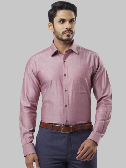 Raymond Men Maroon Slim Fit Self Design Formal Shirt
