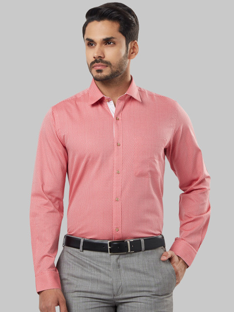 

Raymond Men Red Regular Fit Self Design Formal Shirt