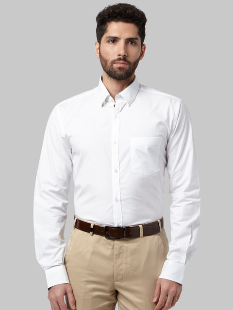 

Park Avenue Men White Slim Fit Self Design Formal Shirt