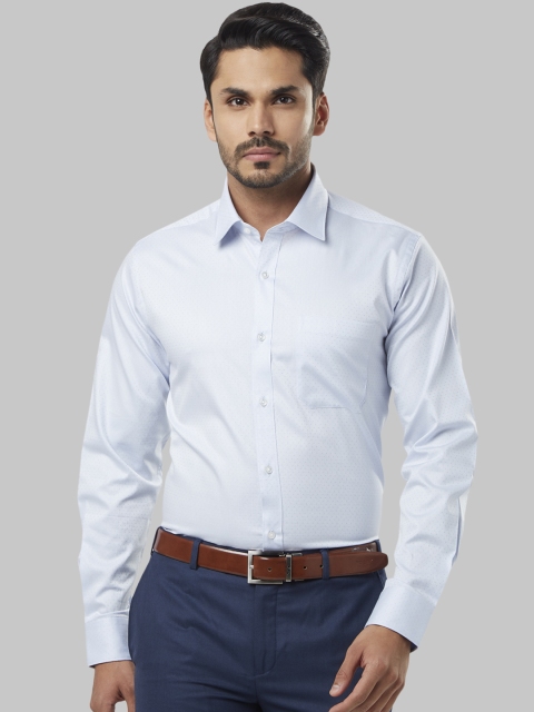 

Raymond Men Blue Regular Fit Self Design Formal Shirt