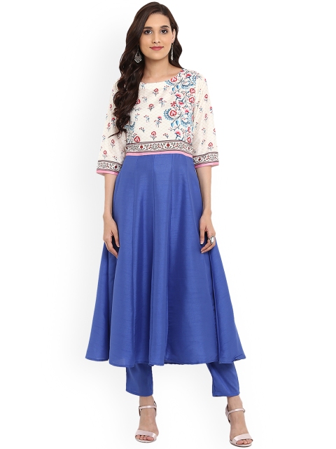 

ZIYAA Women Blue Printed Kurta with Pyjamas