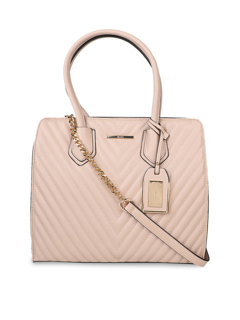 

ALDO Pink Solid Quilted Handheld Bag
