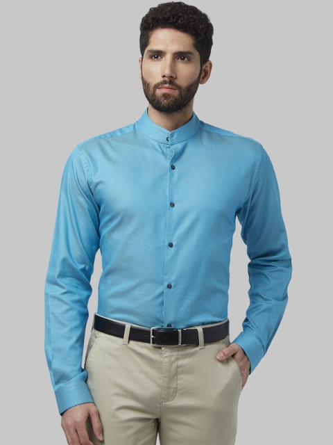Park Avenue Men Blue Slim Fit Solid Formal Shirt