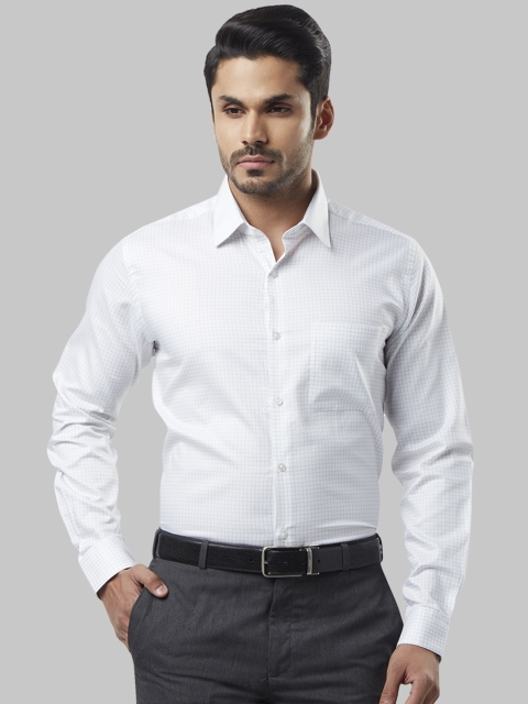 

Raymond Men White Regular Fit Checked Formal Shirt