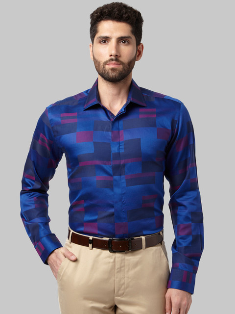 

Park Avenue Men Blue Slim Fit Printed Semiformal Shirt
