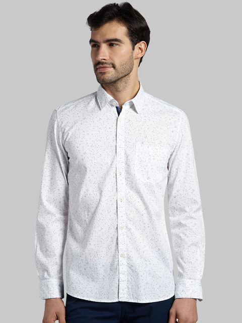 

Parx Men White Slim Fit Printed Casual Shirt