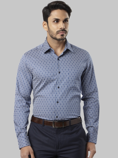 

Raymond Men Blue Regular Fit Printed Formal Shirt