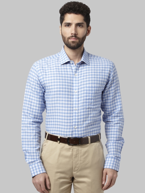 

Park Avenue Men Blue Slim Fit Checked Formal Shirt