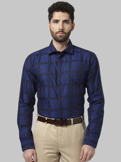 

Park Avenue Men Blue Slim Fit Checked Formal Shirt