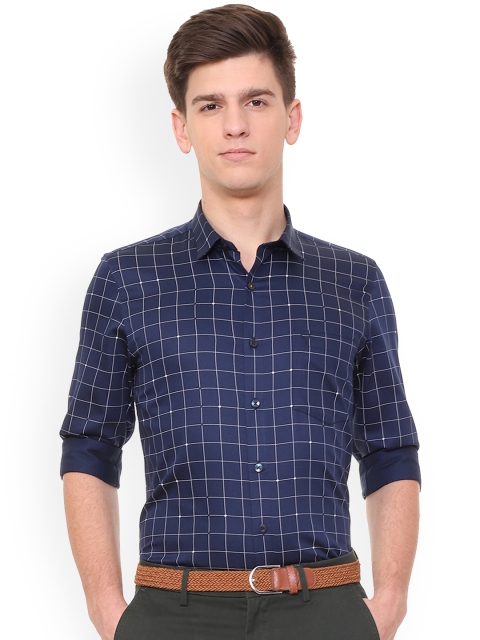 

Allen Solly Men Blue Slim Fit Checked Semiformal Shirt