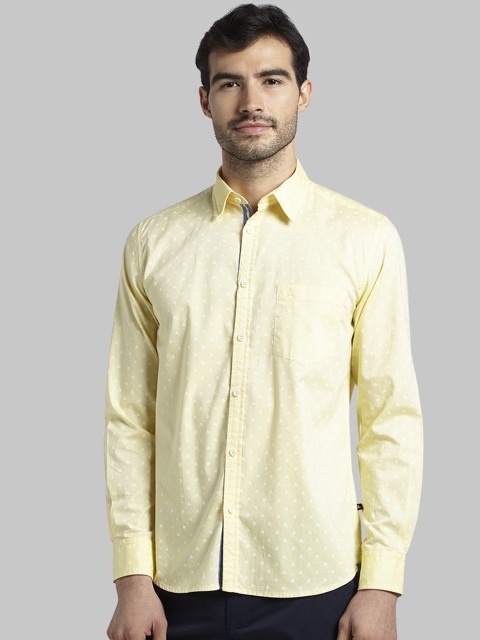 

Parx Men Yellow Slim Fit Printed Casual Shirt