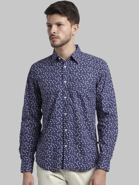 

Parx Men Blue Slim Fit Printed Casual Shirt