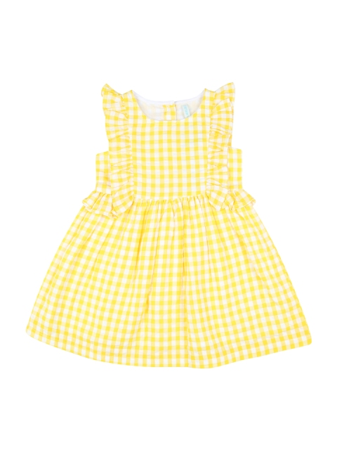 

Chirpie Pie by Pantaloons Girls Yellow Checked Fit and Flare Dress