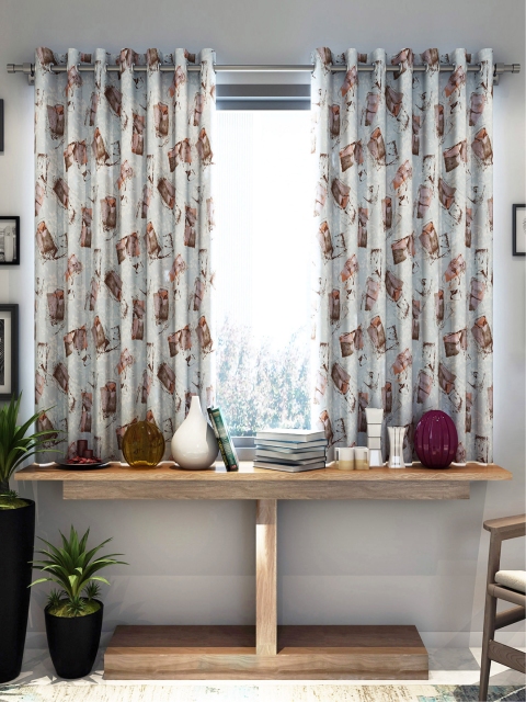 

Divine Casa Blue & Pink Set of 2 Window Curtains