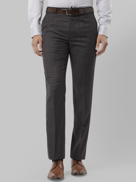 

Raymond Men Brown Regular Fit Checked Formal Trousers