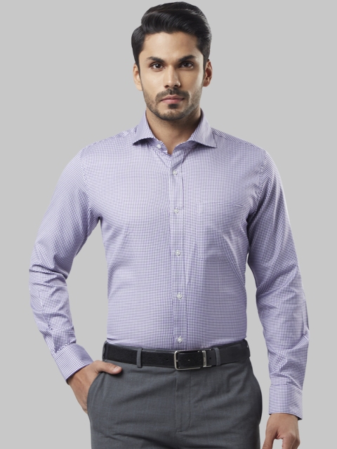 

Raymond Men Purple & White Regular Fit Checked Formal Shirt