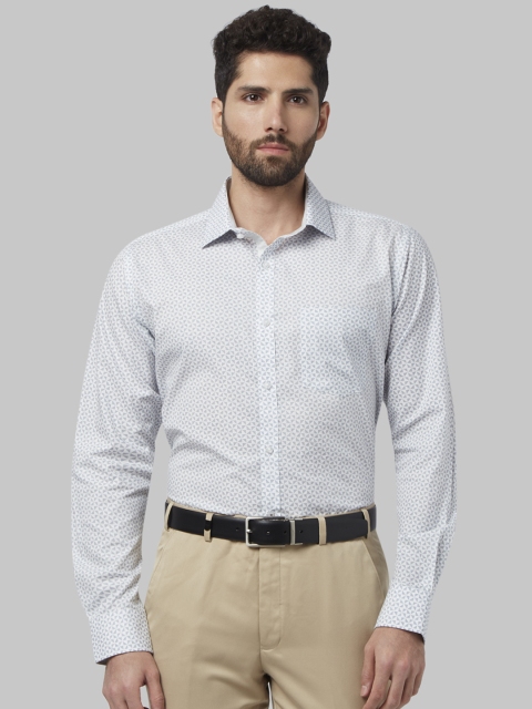 

Park Avenue Men White Slim Fit Printed Formal Shirt