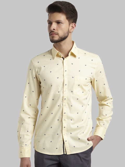 

Parx Men Yellow Slim Fit Printed Casual Shirt