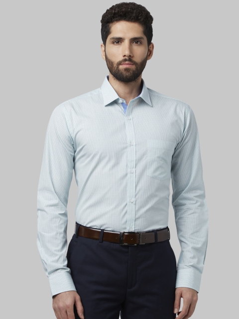 

Park Avenue Men Green Slim Fit Checked Formal Shirt