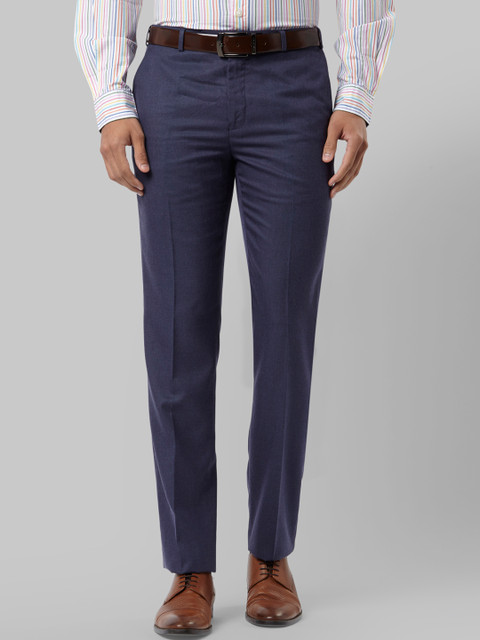 

Raymond Men Navy Blue Regular Fit Solid Formal Trousers