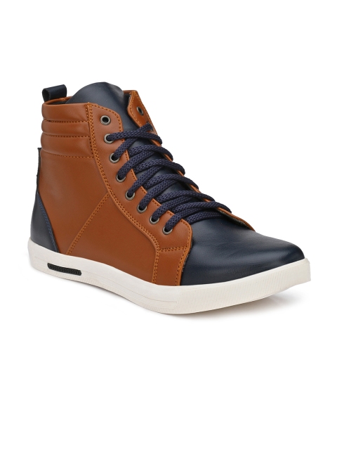 

Eego Italy Men Tan Colourblocked Synthetic High-Top Sneakers