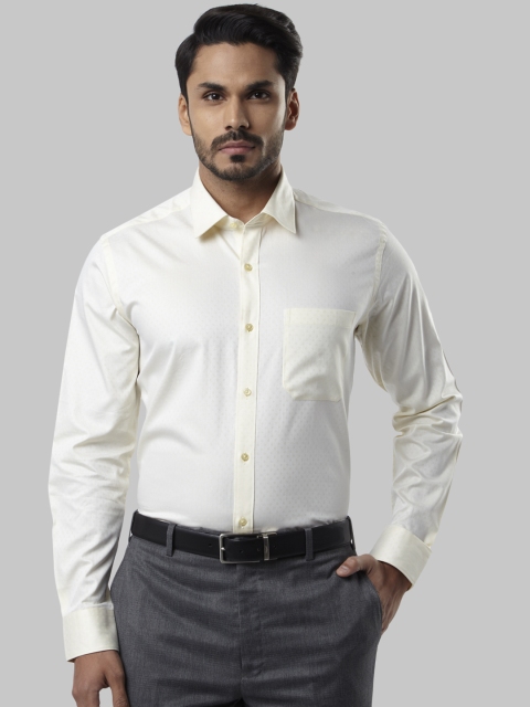 

Raymond Men Cream-Coloured Regular Fit Self Design Formal Shirt