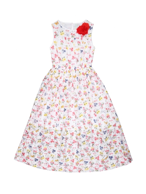 

POPPERS by Pantaloons Girls White Printed Fit and Flare Dress