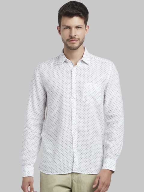 

Parx Men White & Grey Slim Fit Printed Casual Shirt