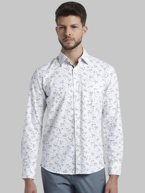 

Parx Men White Slim Fit Printed Casual Shirt